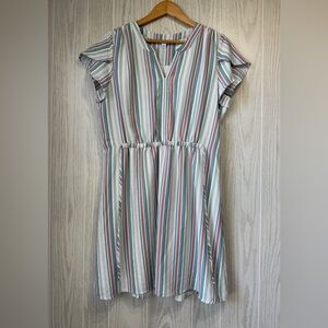 41 Hawthorn Striped Flutter Sleeve Dress – Size XL – EUC